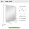 imageMCS Thin Gallery Large Wall Mirror Modern Rectangle Mirror Home Decor for Living Room Bedroom or Bathroom 274 by 334 Inch White WoodgrainWhite Woodgrain