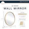 imageMaster ampamp Co Luna Large Wall Mirror Minimalist Home Decor Rectangle Mirror with Rounded Corners for Living Room Bedroom or Bathroom 18 by 28 Inch Natural WoodRound