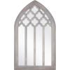 imageMCS Moroccan 40x24 Mirror Gray Woodgrain Arched Windowpane Wall Mirror Home Decor for Bedroom Livingroom ampamp Entry