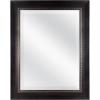 imageMCS Simplicity 215x255 Large Wall Mirror Black ampamp Beveled Detail Mirror Vertical ampamp Horizontal Wall Hanging Mirror for Bathroom Bedroom ampamp LivingroomWalnut