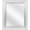 imageMCS Simplicity 215x255 Large Wall Mirror Black ampamp Beveled Detail Mirror Vertical ampamp Horizontal Wall Hanging Mirror for Bathroom Bedroom ampamp LivingroomWhite Wood Grain With Silver Trim Finish