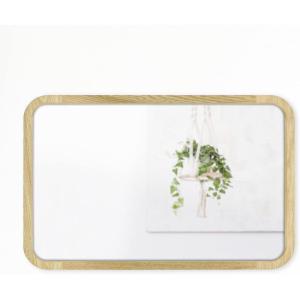 image26in Round Mirror Master ampamp Co Luna Round Natural Woodgrain Wall Mirror Minimalist Home Decor Circle Mirror for Living Room Bedroom or BathroomRounded Corner Rectangular