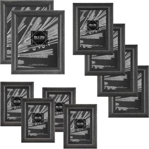 imageMCS 4x6 Inch Regency Wood Frame Black Washed Woodgrain 45961Regency 10 pc frame set