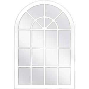imageMCS Countryside 30x44 Mirror White Arched Windowpane Wall Mirror Home Decor for Bedroom Livingroom ampamp Entry