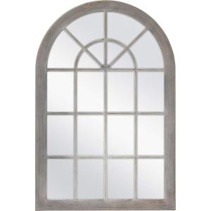 imageMCS Countryside Arched Windowpane Wall Gray 24x36 Inch Overall Size MirrorGrey