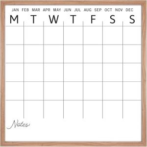 imageMCS Dry Erase Calander 30x30 Walnut Framed Monthly Calendar for the Wall Stay Organized with Family Planner for Appointments Sports Events ampamp MoreBrown