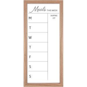 imageMCS Dry Erase Weekly Planner 11x24 Natural Framed Calander Whiteboard for Wall Plan Your Week with Family Weekly Planner for Dinners Sports Events ampamp MoreWalnut