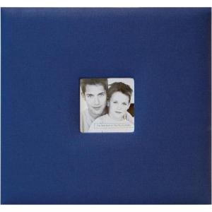 imageMCS Expandable 10Page Fabric Scrapbook Album with Photo Opening Cover and 8 x 8 Inch Pages 96 x 85 Inch Blue