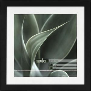 imageMCS Framatic Modern 12x12 Inch Frame with Mat for 10x10 Inch Photo Black 302196Black