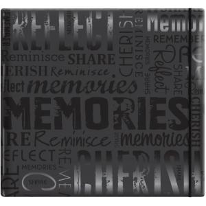 imageMCS MBI 135x125 Inch Embossed Gloss Expressions Scrapbook Album with 12x12 Inch Pages Black Embossed quotMemoriesquot 848121