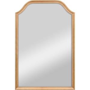 imageMCS Master ampamp Co 24x36 Mirror with Black Woodgrain Solid Wood Frame Arched Wall Hanging Large Mirror for Bathroom Bedroom ampamp LivingroomNatural Wood Grain