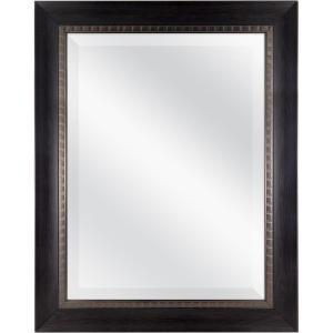 imageMCS Simplicity 215x255 Large Wall Mirror Black ampamp Beveled Detail Mirror Vertical ampamp Horizontal Wall Hanging Mirror for Bathroom Bedroom ampamp LivingroomWalnut