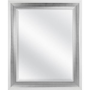 imageMCS Simplicity 215x255 Large Wall Mirror Black ampamp Beveled Detail Mirror Vertical ampamp Horizontal Wall Hanging Mirror for Bathroom Bedroom ampamp LivingroomWhite and Woven Silver