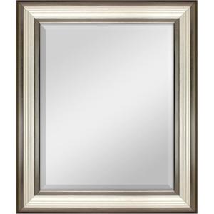 imageMCS Simplicity 215x255 Large Wall Mirror Black ampamp Beveled Detail Mirror Vertical ampamp Horizontal Wall Hanging Mirror for Bathroom Bedroom ampamp LivingroomTwotone Warm Pewter and Silver