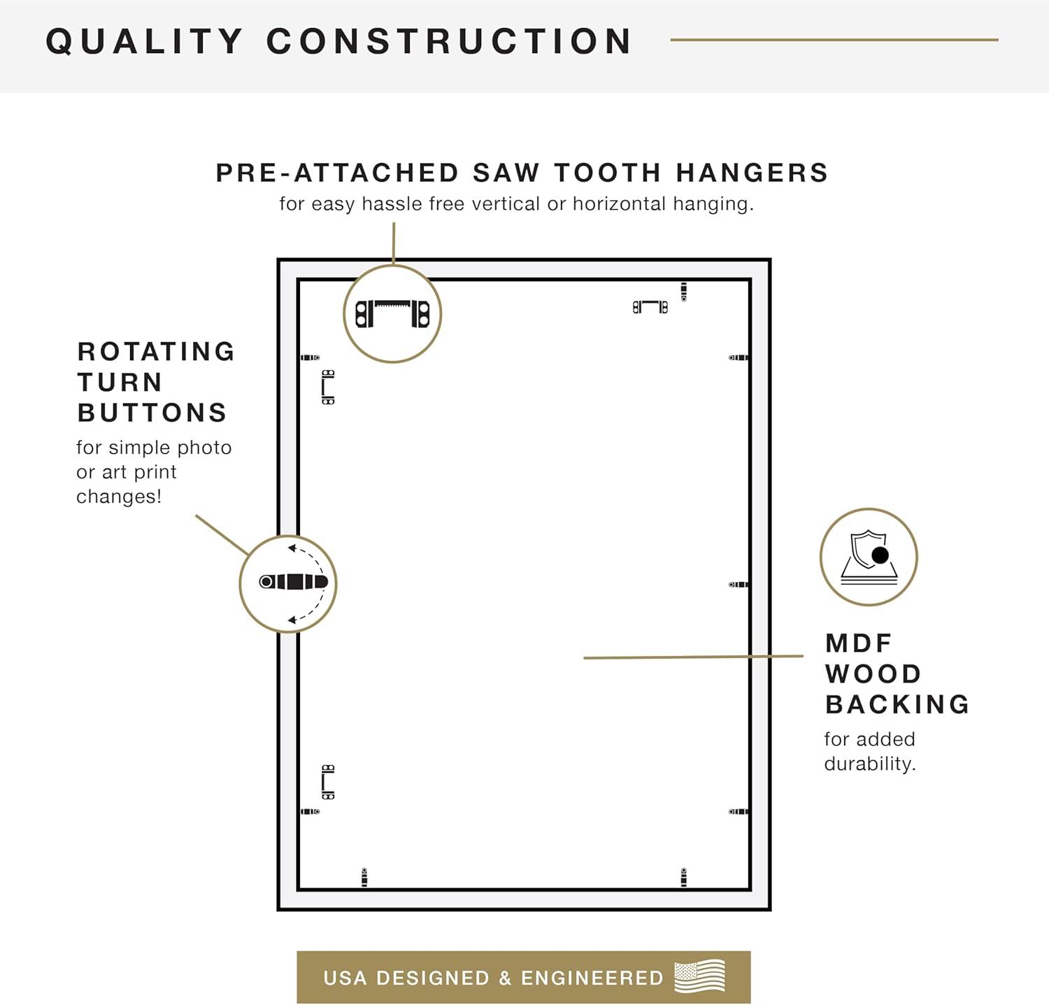imageMCS Studio Gallery 20x27 Poster Frame Natural Woodgrain Vertical ampamp Horizontal Wall Hanging Large Picture Frame for Photos Posters ampamp Art Prints 1Pack