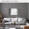 image:imageMCS Simplicity 215x255 Large Wall Mirror Black amp Beveled Detail Mirror Vertical amp Horizontal Wall Hanging Mirror for Bathroom Bedroom amp LivingroomBrushed Nickel