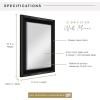 image:imageMCS Simplicity 215x255 Large Wall Mirror Black amp Beveled Detail Mirror Vertical amp Horizontal Wall Hanging Mirror for Bathroom Bedroom amp LivingroomBlack