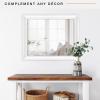 image:imageMCS Simplicity 215x255 Large Wall Mirror Black amp Beveled Detail Mirror Vertical amp Horizontal Wall Hanging Mirror for Bathroom Bedroom amp LivingroomWhite