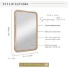 image:imageMCS Simplicity 215x255 Large Wall Mirror Black amp Beveled Detail Mirror Vertical amp Horizontal Wall Hanging Mirror for Bathroom Bedroom amp LivingroomNatural Wood Grain