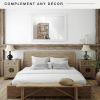 image:imageMCS Simplicity 215x255 Large Wall Mirror Black amp Beveled Detail Mirror Vertical amp Horizontal Wall Hanging Mirror for Bathroom Bedroom amp LivingroomWhite Woodgrain