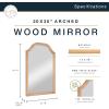 image:imageMCS Simplicity 215x255 Large Wall Mirror Black amp Beveled Detail Mirror Vertical amp Horizontal Wall Hanging Mirror for Bathroom Bedroom amp LivingroomNatural Wood Grain