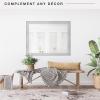 image:imageMCS Simplicity 215x255 Large Wall Mirror Black amp Beveled Detail Mirror Vertical amp Horizontal Wall Hanging Mirror for Bathroom Bedroom amp LivingroomGray Woodgrain