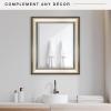 image:imageMCS Simplicity 215x255 Large Wall Mirror Black amp Beveled Detail Mirror Vertical amp Horizontal Wall Hanging Mirror for Bathroom Bedroom amp LivingroomTwotone Warm Pewter and Silver
