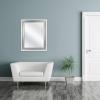 image:imageMCS Simplicity 215x255 Large Wall Mirror Black amp Beveled Detail Mirror Vertical amp Horizontal Wall Hanging Mirror for Bathroom Bedroom amp LivingroomWhite and Woven Silver