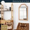 image:imageMCS Simplicity 215x255 Large Wall Mirror Black amp Beveled Detail Mirror Vertical amp Horizontal Wall Hanging Mirror for Bathroom Bedroom amp LivingroomNatural Wood Grain