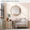 image:imageMCS Simplicity 215x255 Large Wall Mirror Black amp Beveled Detail Mirror Vertical amp Horizontal Wall Hanging Mirror for Bathroom Bedroom amp LivingroomNatural Wood Grain