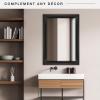 image:imageMCS Simplicity 215x255 Large Wall Mirror Black amp Beveled Detail Mirror Vertical amp Horizontal Wall Hanging Mirror for Bathroom Bedroom amp LivingroomBlack