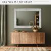 image:imageMCS Simplicity 215x255 Large Wall Mirror Black amp Beveled Detail Mirror Vertical amp Horizontal Wall Hanging Mirror for Bathroom Bedroom amp LivingroomChampagne Silver