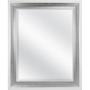 image:imageMCS Simplicity 215x255 Large Wall Mirror Black amp Beveled Detail Mirror Vertical amp Horizontal Wall Hanging Mirror for Bathroom Bedroom amp LivingroomWhite and Woven Silver