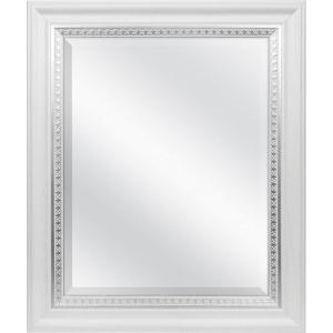 image:imageMCS Simplicity 215x255 Large Wall Mirror Black amp Beveled Detail Mirror Vertical amp Horizontal Wall Hanging Mirror for Bathroom Bedroom amp LivingroomWhite Wood Grain With Silver Trim Finish