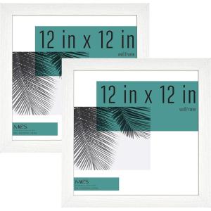 image:imageMCS Studio Gallery 12x12 Picture Frame White Woodgrain Wall Hanging amp Easel for Tabletop Display Square Photo Frame for Photos Posters amp Art Prints 2Pack