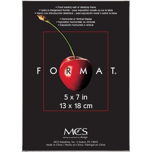 image:imageMCS Format Frame FrontLoading Matted Picture Frame 8 x 10 matted to 35 x5 BlackWhite